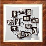 Hanging Spiral Family / Friends Floating Picture Gallery Wall Photo Display Collage- 12 opening - Iron Frame Wall Art Decor - Great Gift!