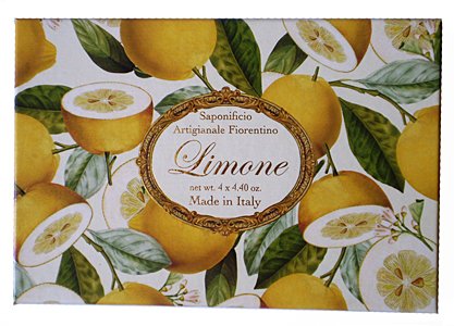 Saponificio Artigianale Fiorentino Limone 4 X 4.40 Oz. Soap Set From Italy