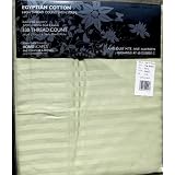 330 Thread Count - ( Non - Twisted Yarn ) Ultrasoft - Sage Green ( With Satin Stripe ) Duvet Cover and Pillowcase Set - 100% Egyptian Cotton Percale - Anti Dust Mite