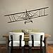 Vinyl Airplane Wall Decal Biplane Wall Sticker Airplane Wall Art Decor Nursery Wall Grahpic Wall Mural Boy Room Wall Decoration Dark Brown