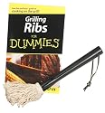 Charcoal Companion Grilling Ribs for Dummies Sauce Mop and Book Set