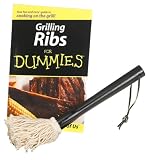 Charcoal Companion Grilling Ribs for Dummies Sauce Mop and Book Set