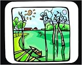 Decorated Mouse Pad with green, rural, trees