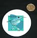3 button / pin printed with famosa, white, bird, nectarinia