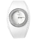 GUESS? Women's Trend Crystal Accented Leather Strap Watch #75586L1