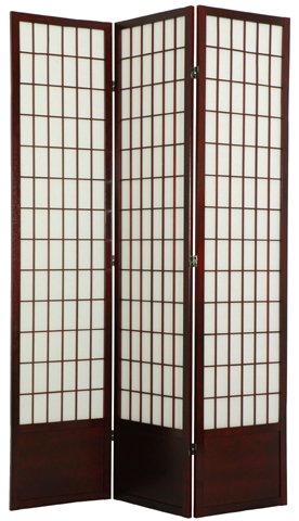 Best Classic Asian Design - 7ft. Window Pane Japanese Shoji Screen Room Divider - 3 Panel Black