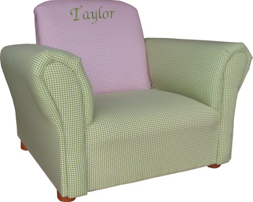 Personalized Upholstered Children Original Chair - 2 Gingham colors