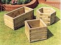 SQUARE WOODEN PLANTER