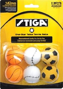 Stiga 1-Star Sport Table Tennis Balls (6 Pack)