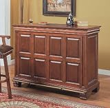 Classic Brown Finish Home Bar Unit with Wine Storage & Drawers