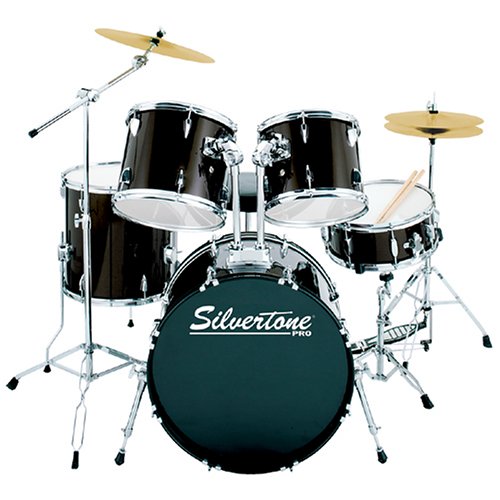 Silvertone SDK5 5 Piece Complete Drum Kit Black