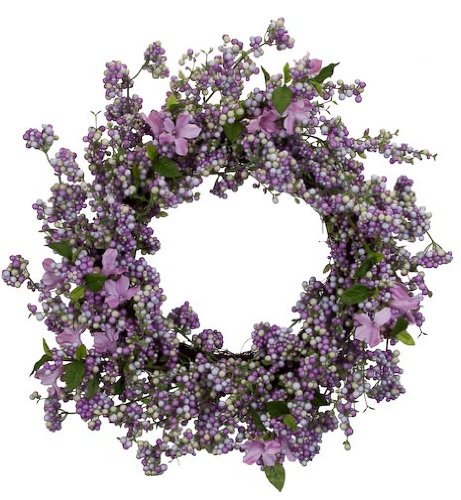 Grand blossom and berry wreath in lavender