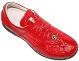 Fennix Italy Stunna Genuine Alligator/Hornback Crocodile And Nappa Leather/Suede Casual Sneakers With Silver Alligator Head