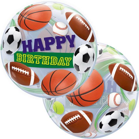 Qualatex22" Birthday Sports Balls Bubble Balloon