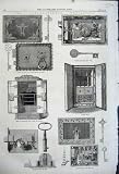1862 BRAMAH LOCK KEY HOBBS BANK CHUBB'S SAFE GOTHIC