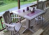 Poly Lumber Wood Patio Set- 44" Square Bar Table and 4 Royal Swivel Bar Chairs- Amish Made