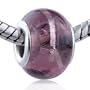 Murano Glass Bead Encased Foil Maroon Fit Pandora Bead Charm Bracelet
