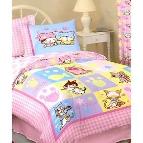 Barcode Kitties - Animals Comforter & Fitted Sheet Set - Twin Size
