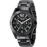 Fossil Women's CE1003 Black Ceramic Bracelet Black Analog Dial Multifunction Watch