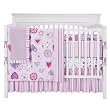 Sumersault Hearts 6 piece Crib Set-Multicolor