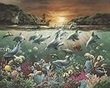 Water Scene Beautiful MUSEUM WRAP CANVAS Print with Added BRUSHSTROKES T.C. Chiu 10x8