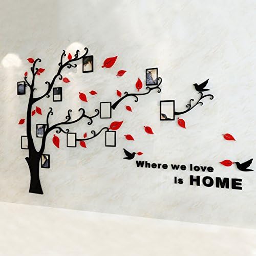 DIY 3D Crystal Acrylic Mirror Photo Frame Tree Wall Art Sticker Removable Home Decoration