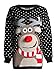 Forever Unisex Rudolph Print Snowflake Knitted Pom Pom Jumper Black