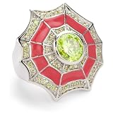 Beyond Rings Coral Spider Web Ring