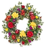 Darby Creek Dahlias & Apple Silk Wreath - 28 inch
