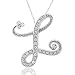 14k White Gold Alphabet Initial Letter L Diamond Pendant Necklace (HI, SI-I, 0.18 carat)