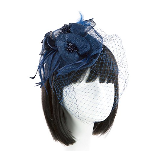 Funky Junque's Sinamay Fascinator Cocktail Hat with Headband and Netting