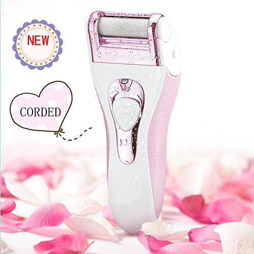 HanzeekTM Micro-Pedi Electric Callus Remover, Corded Callus Shaver.(No-need Battery)Gently and Effectively Remove Dead, Hard, Dry Skin and Coarse Calluses on Feet, Pumice Roller for Heels (Pink)