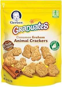 Gerber Graduates Animal Crackers Pouch, Cinnamon Graham, 6 Ounce (Pack of 4)