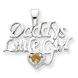 Sterling Silver Citrine Daddy's Little Girl Pendant