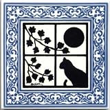 CERAMIC ART TILE WALL PLAQUES WITH CATS by Besheer Art Tile, Bedford, New Hampshire, U.S.A.