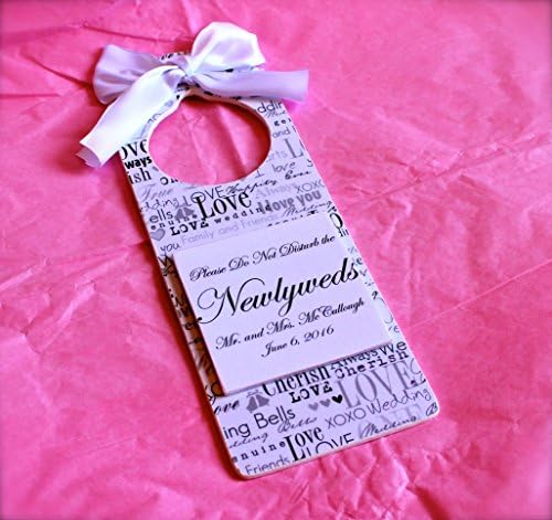 Custom Handmade Wedding Room Door Hanger for Newlyweds/Honeymooners/Just Married