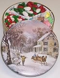 Scott's Cakes Taffy, Christmas Jordan Almonds, and Jelly Belly Combo in a Homestead Tin