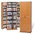 Large Locking Audio Video Storage Cabinet with Solid Oak Doors