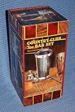 7 Piece Country Club Bar Set -- Silver Golf Martini Shaker with Club Bottle Opener and More