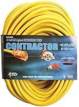 Coleman Cable 02589 12/3 Vinyl Outdoor Extension Cord with Lighted End, 100-Foot