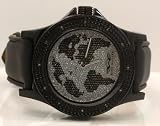 Ice King Master Mens World Map Diamond Watch 0.12ctw KM102
