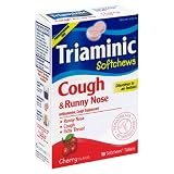 Triaminic Softchews Cough & Runny Nose, Cherry Flavor, Softchews Tablets, 18 tablets (Pack of 3)