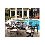 Meadow Decor Amazon Cast Aluminum Dining Set W/ 84 Inch Table - Mocha Stone Finish