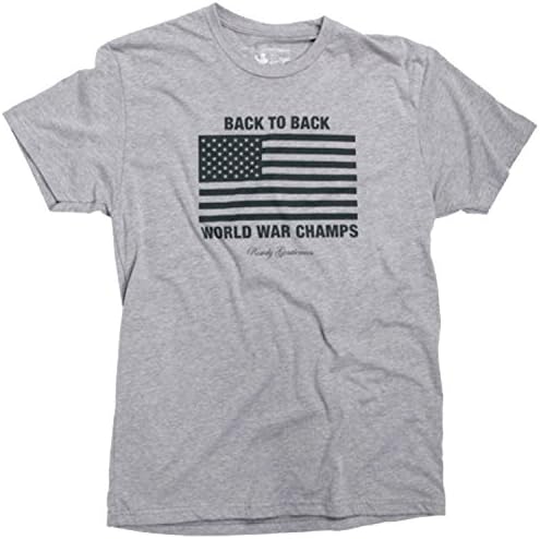 Rowdy Gentlemen Back To Back World War Champs Vintage Tee Shirt, Grey, Large
