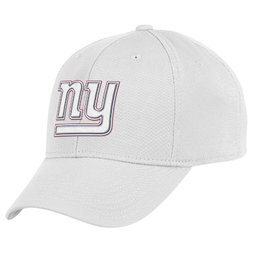 NFL Men's New York Giants End Zone White Structured Flex Hat - Tw90Z (White, Large/X-Large)