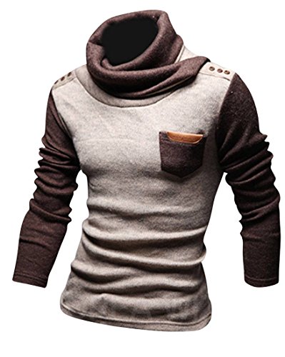 Jeansian Men's Slim Fit Long Sleeves Casual Shirts Pullover Sweater