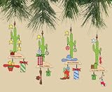 SohoDecor Tender Tiding Christmas Tree Ornament- Fiesta-Cactus, Set of 4