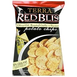 Terra Red Bliss Potato Chips, Roasted Garlic & Parmesan, 5-Ounce Bags (Pack of 12)