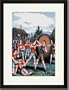Black Framed/Matted Print 17x23, Fistfight Interrupts Game