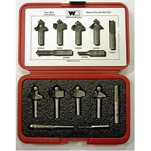 WHITESIDE PART #401 7 PC 1/2 SHANK BASIC ROUTER BIT SET C/O #1058 #1067 #1804 #1901 #2008 #2305 AND #2405